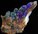 Quartz Crystals With Azurite & Malachite - Spectacular! #38586-1